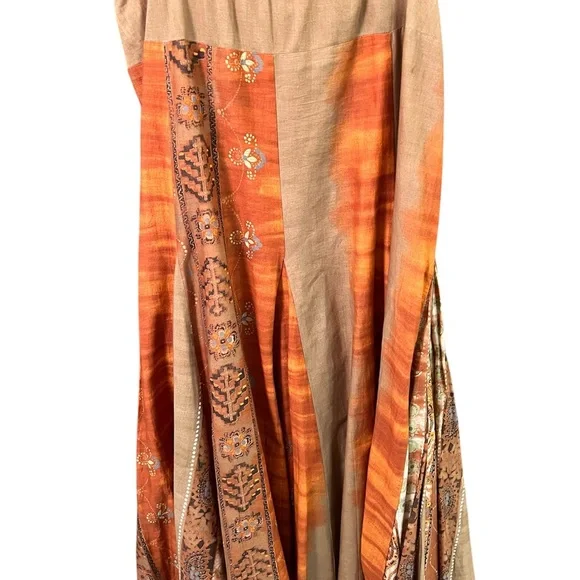 Karen Kane Orange and Brown Full Skirt - Picture 3 of 8